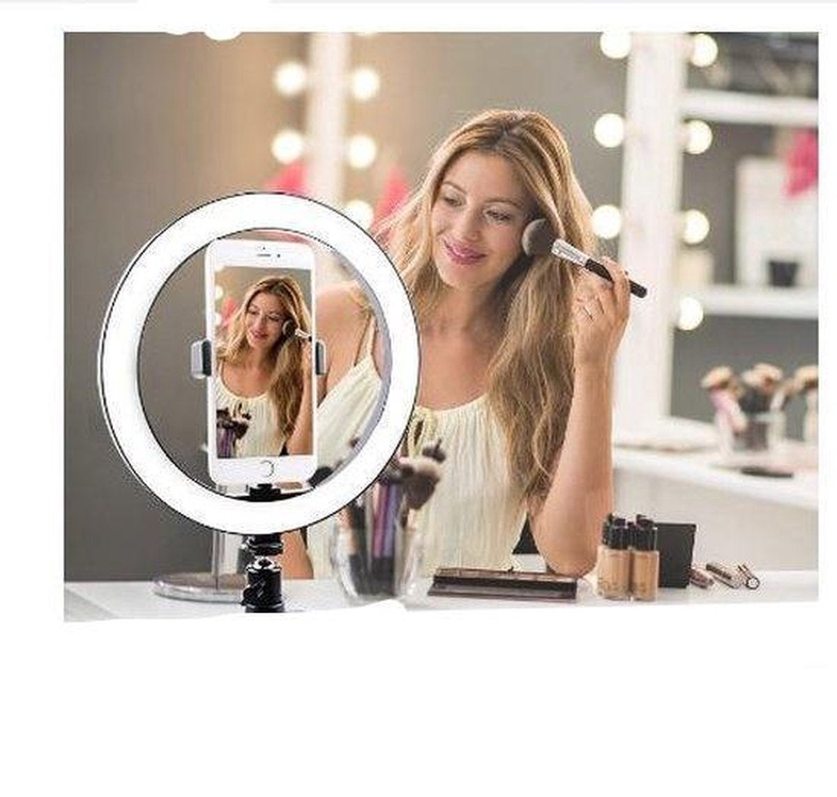 Ring Light Pro - Merkloss - avec Trépied / Support de téléphone - USB 26 cm/10 pouces -