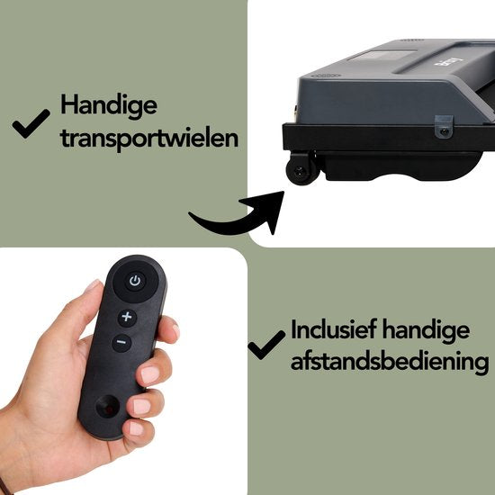 Brixy Treadmill - 1-10km/h - Tapis de marche - Affichage LED et télécommande - Bluetooth - App - Tapis de marche - Anthracite