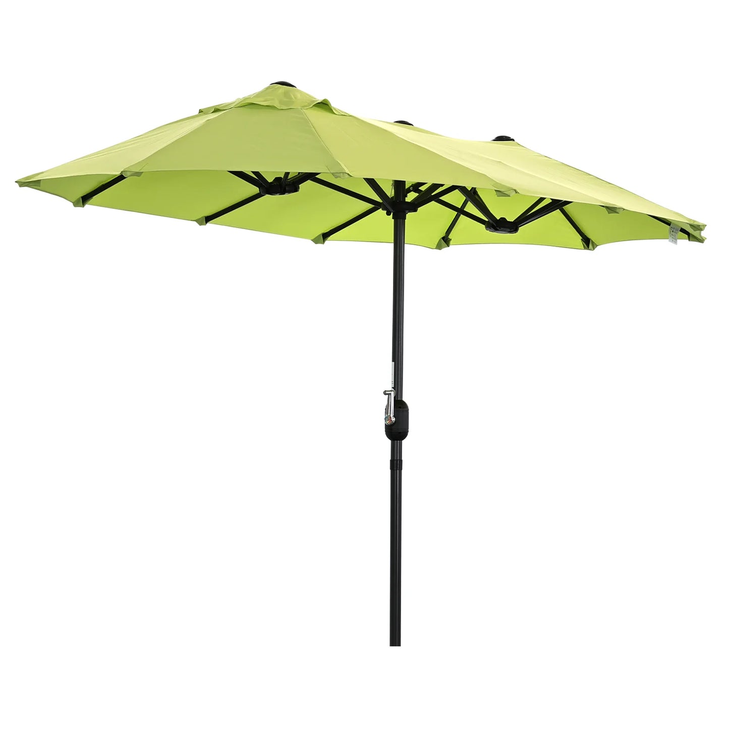 Angel Living 297 × 153 cm, parasol de jardin double, beige – UPF 50+, forme ovale, manivelle