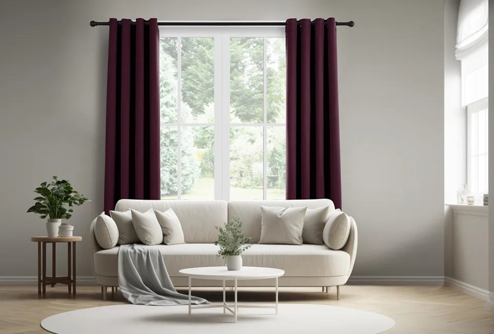 Home & Comfort Rideau occultant - rouge vin - 150 x 200 cm - 3 couches d'occultation - avec anneaux