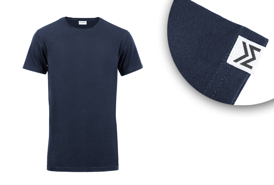 Milanoro - 2XL - T-shirt - Extra long - Pack de 4 - 100% Coton - Bleu marine