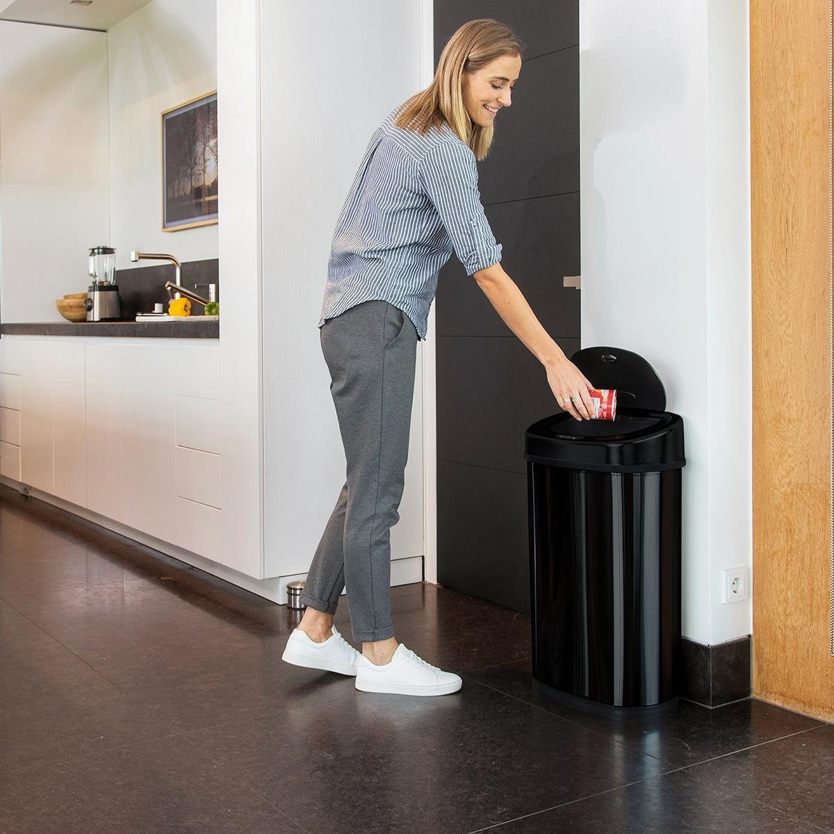 Poubelle avec capteur infrarouge - Homra FONIX - 50 litres - Noir