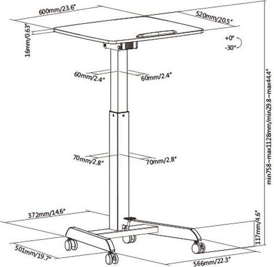 VDD Gaming - Table pour ordinateur portable - Blanc