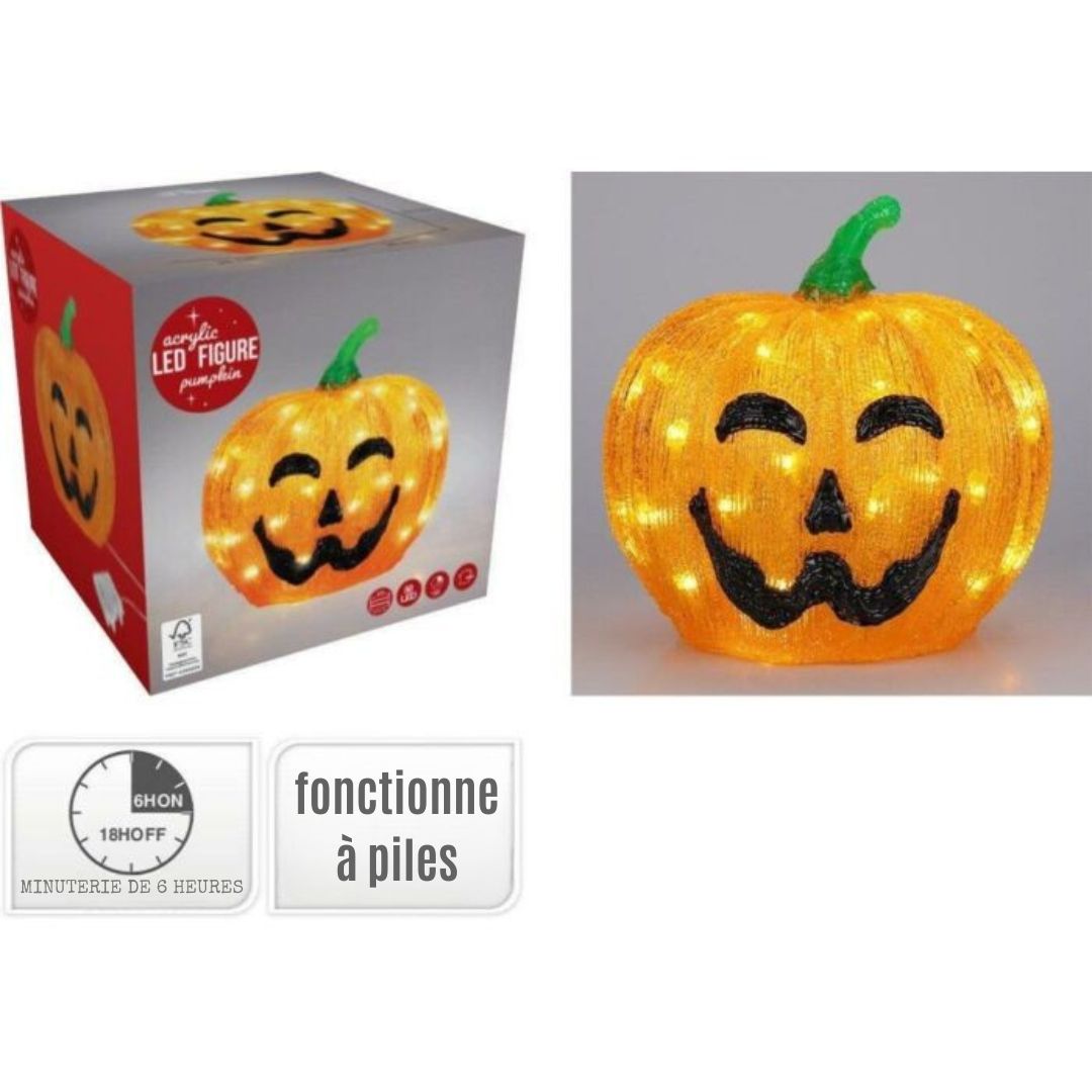 Lampe citrouille 50 LED - Ø25 cm - Orange