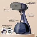 LEBENLANG Défroisseur à linge - 1500W - Réservoir d'eau de 300 ml - Gant et accessoires inclus - Bleu