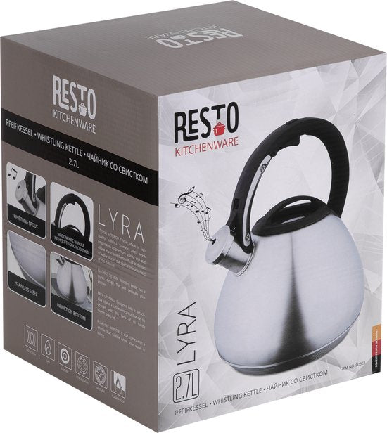Bouilloire sifflante - Resto - 2,7L - Acier inoxydable - Induction - Argenté