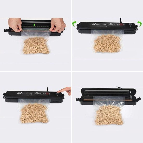 Machine à emballer sous vide BestHome - Avec 15 sacs sous vide - Pour tous types d'aliments - noir