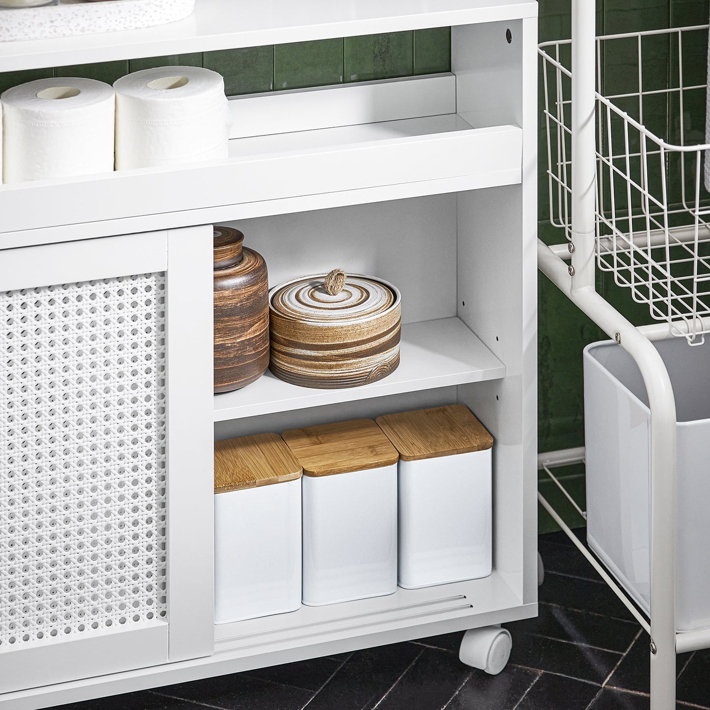 SoBuy Meuble bas - BZR119-W - 65 x 20 x 70 cm - MDF - Blanc