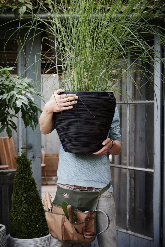 Capi Europe Pot de fleurs Rib NL - Ronde Taper - 42 x 38 cm - Noir