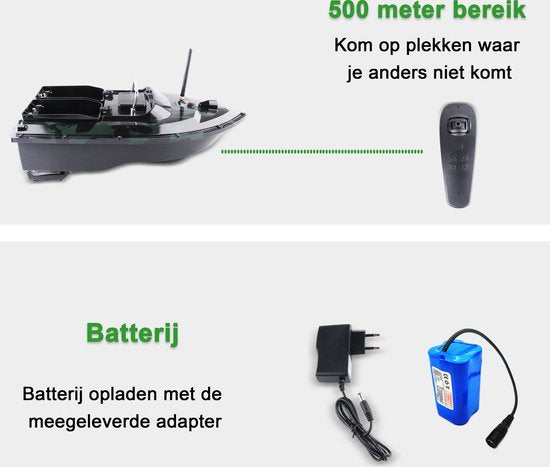 BUDDIE'S® Feedboat - Charge utile 3KG - 2 Feeders - Eclairage - Portée 500 mètres - Sac de rangement - Feedboat Carpe - Baitboat - Pêche à la carpe