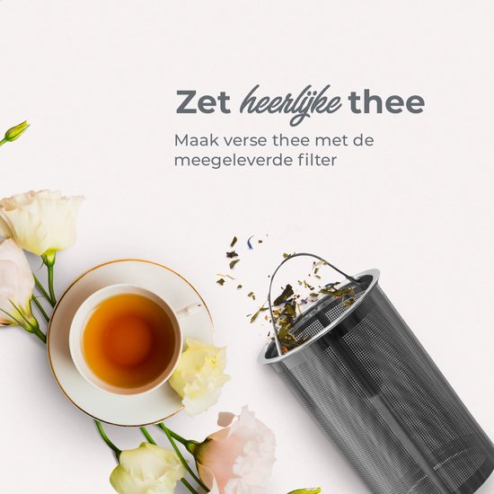 Vaja® Théière Juliette avec filtre - Double paroi - Théière 1.0L - Noir brillant