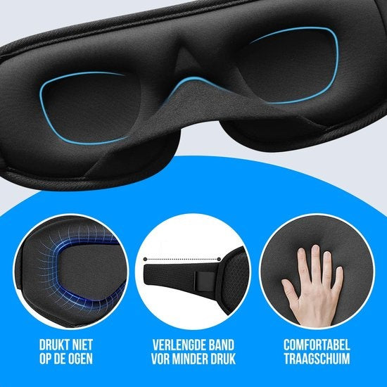 Strex Luxury Sleep Mask - 3D Ergonomic - 100% Darkening - Memory foam - Sleep Mask - Eye Mask