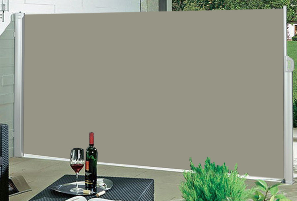 Hortensus - Brise-vent rétractable anthracite ou beige de Hortensus - 140 x 300 cm - Beige
