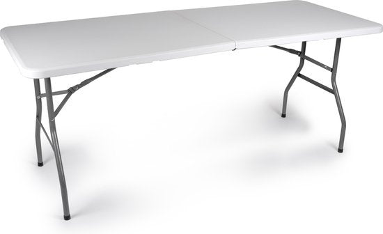 Table de camping pliable en plastique - Merkloos - 180x74x74cm - 6 personnes - Blanc