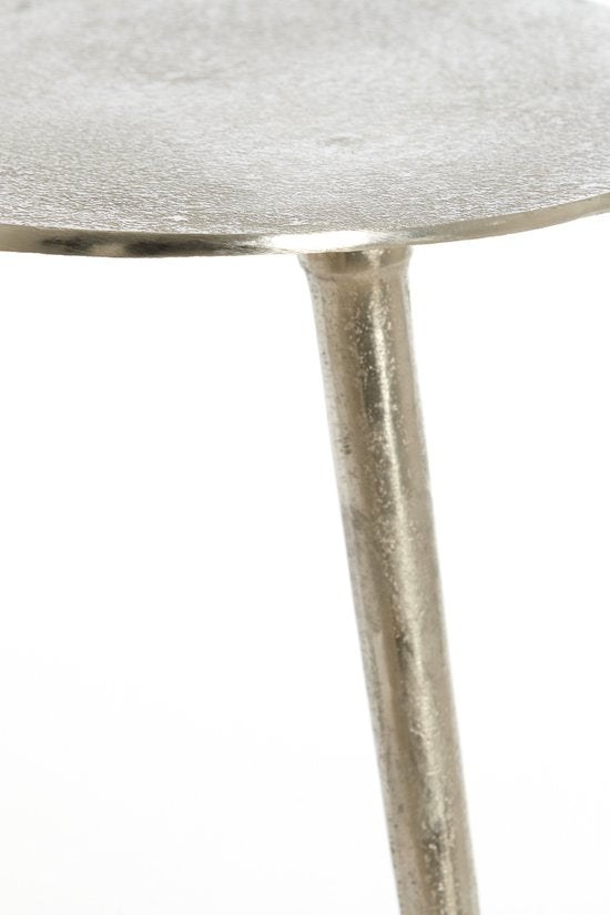 Table d'appoint Linos en bois massif de Light & Living, 67 x 49 cm - Nickel