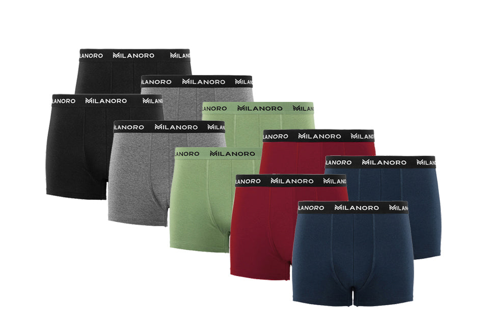 Boxer Milanoro - 10 pièces - Taille L - Assortiment foncé