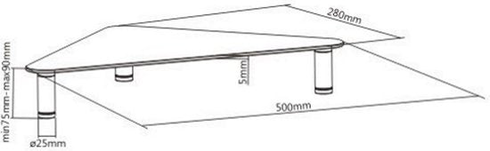 Rehausseur d'écran modèle d'angle triangle réglable verre aluminium