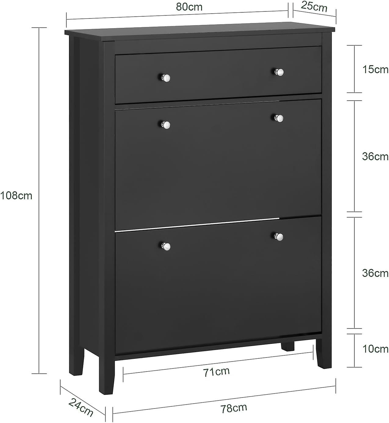 SoBuy - Meuble à chaussures - Noir - 78x24x108 cm