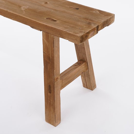 Banc en bois - Mica Decorations - L108 x L20 x H37 cm - Bois recyclé - Marron