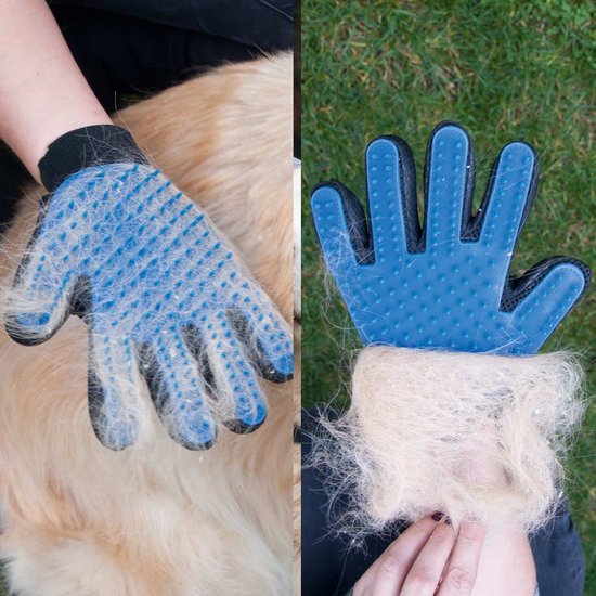 Gant True Touch pour animaux de compagnie - gants de toilettage pour chats et chiens - brosse pour animaux - gant de massage - salon de toilettage pour chiens - gant pour animaux de compagnie - gant-brosse pour animaux