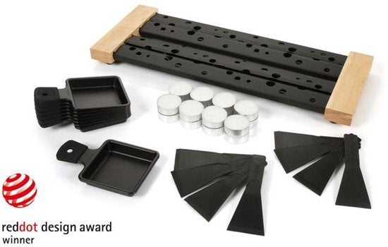Boska Partyclette® XL - Set de gril à raclette - 8 personnes - Noir - 48x18 cm