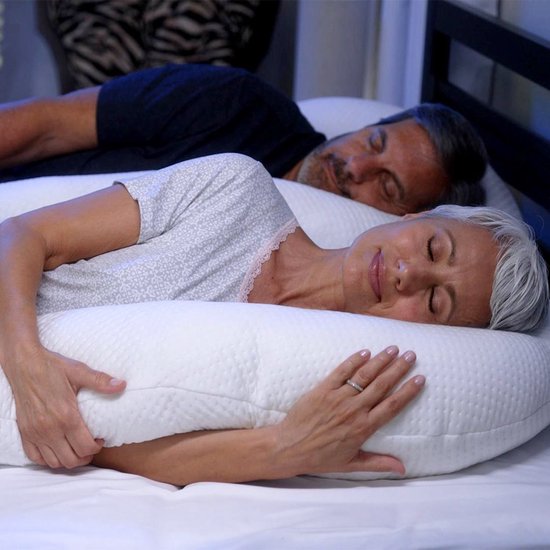 Dreamolino Swan - oreiller ergonomique pour dormir sur le côté - oreiller confort 7 en 1 - offre un soutien et une stabilisation - oreiller de grossesse - oreiller d'allaitement - oreiller de corps respirant
