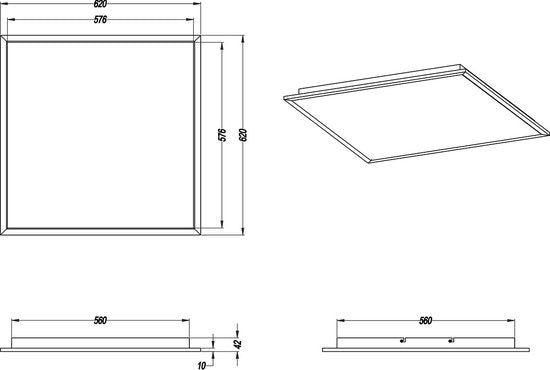 Trio leuchten - Plafonnier LED - Plafonnier - 31W - Blanc chaud 3000K - Dimmable - Carré - Noir - Aluminium