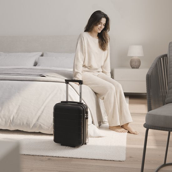 Valise cabine TRVLMORE - 40 x 30 x 20 cm - À placer sous le siège - 24 L - Serrure TSA - 2 roulettes - Noir