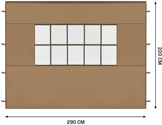 Lot de parois latérales VONROC - 6 x 3 m – 6 pièces - Pour 2 tentes de réception Premium PT501XX | Beige