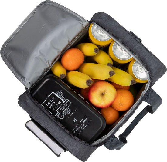 Sac isotherme - Resto - 14L - Résistant à l'eau - Sangle de transport - Gris foncé