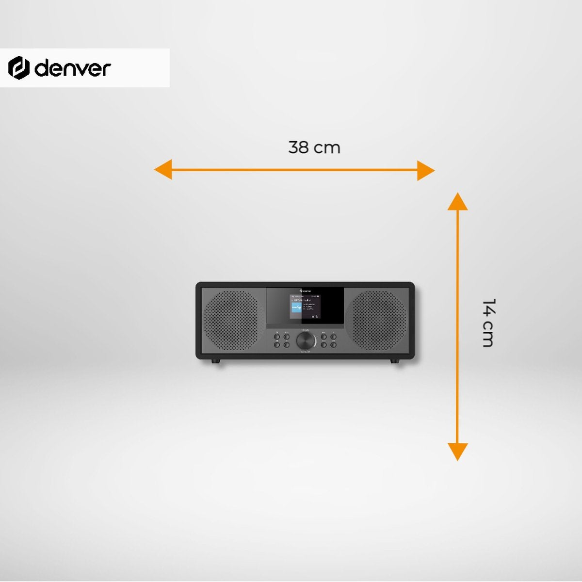 Denver - Radio Internet et DAB+ - MIR-270 - Ecran couleur 2,4 pouces - 200W Bluetooth & lecteur CD - USB & AUX - Plastique & Métal - Noir