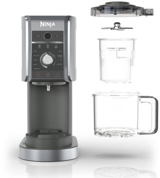 Machine à glaces Ninja CREAMi Deluxe NC502EU – 10 programmes – Noir – 1,4 L – Pour préparer soi-même des glaces, des sorbets, des gelatos et des milkshakes – 2 bols inclus
