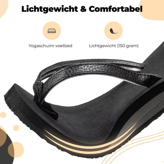 Pantoufles pour dames - Sandales - Noir - Taille 42 - Comfeet