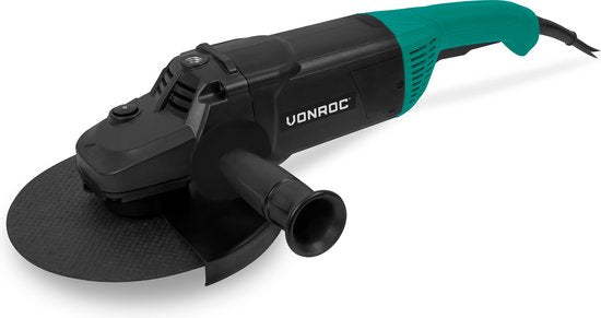 VONROC PRO Meuleuse d'angle - 2600W - Ø230mm - démarrage progressif - pour la pierre, le béton et l'acier - poignée latérale incluse - câble de 3 mètres