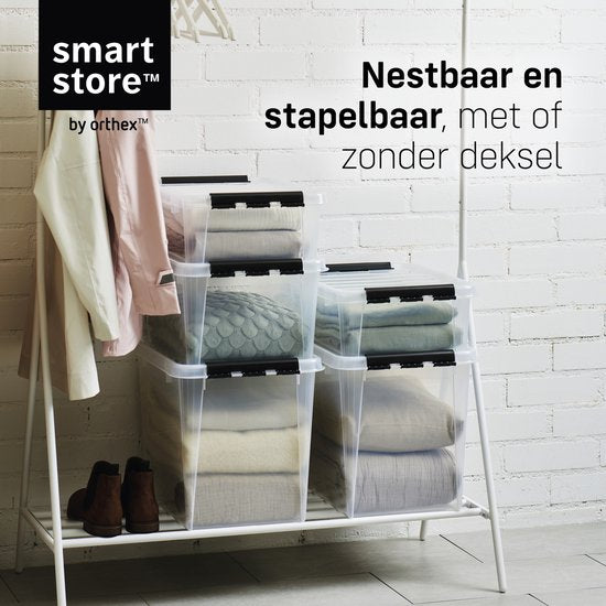Orthex SmartStore Classic - Boîte de rangement avec séparateurs - Transparente - 14 litres - lot de 3