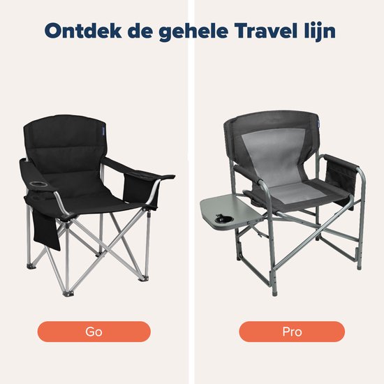 TRVLMORE Chaises de camping - Duo Pack - Pliable - Léger - Capacité de charge 120 kg - Noir