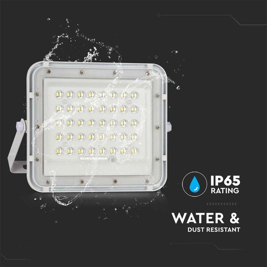 V-TAC VT-40W-W Projecteur solaire | IP65 Waterproof | Blanc | 6W | 400 Lumens | 4000K