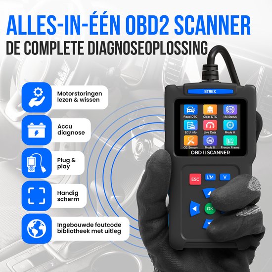 Strex OBD2 Scanner - OBD - Car Readout - Fault Removal - NL Language - Car Scanner - Diagnostic Equipment For Cars - Engine Failure