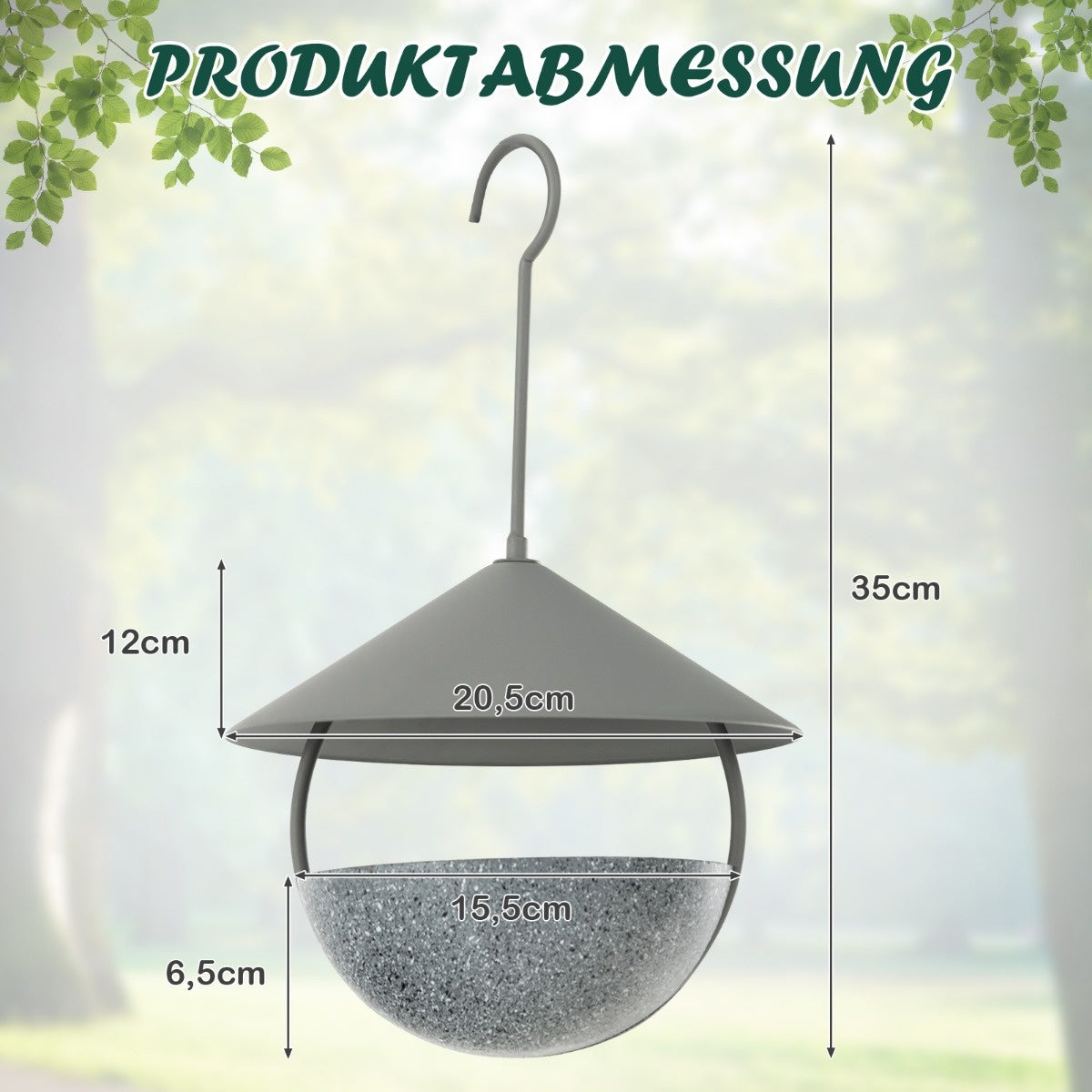 Coast Bird Feeder for hanging 2 in 1 bird feeder & bird bath grey (mangeoire et bain d'oiseaux)