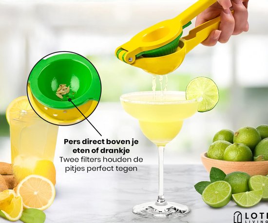 Loti Living Presse-agrumes - Presse-citron - Presse-citron manuel - Jaune/Vert