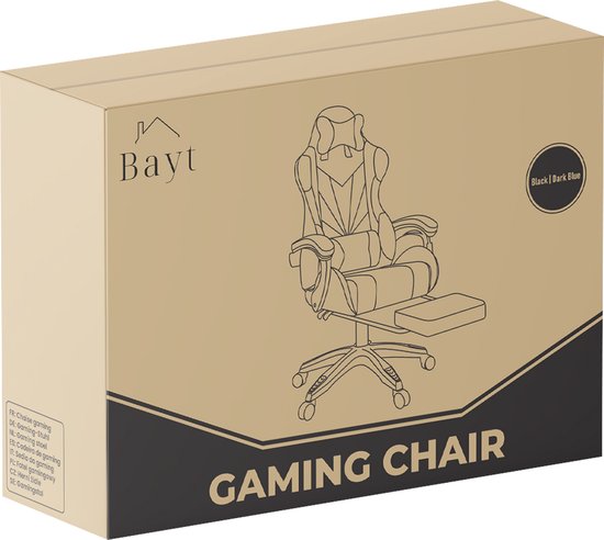 Bayt Gaming chair - Chaise gaming - Chaise gamer confort - Noir et bleu foncé