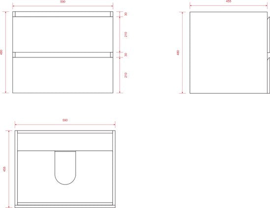Mirlux Meuble de salle de bains Chêne chaud 60 cm - Lavabo Blanc - Ensemble de meubles de salle de bains - Meuble lavabo Chêne chaud