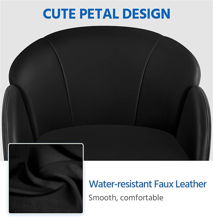 Chaise de bureau ergonomique Yaheetech - Noire - Chaise pivotante réglable avec accoudoirs et fonction d'inclinaison