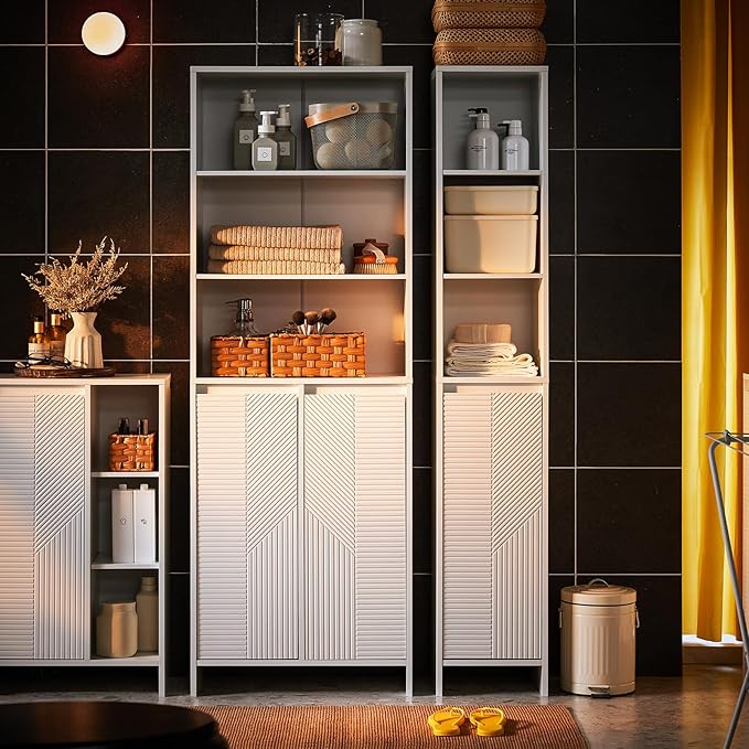 SoBuy Meuble haut - BZR155-W - MDF - Jusqu'à 42 kg. - 60x170x30cm - Blanc