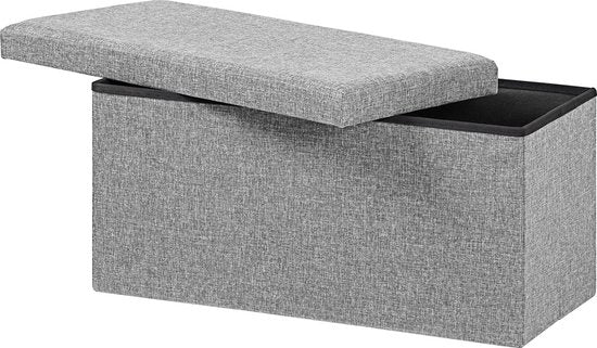 Banc de rangement Casaria - 80x40x40cm Cuir synthétique pliable 100L - Gris