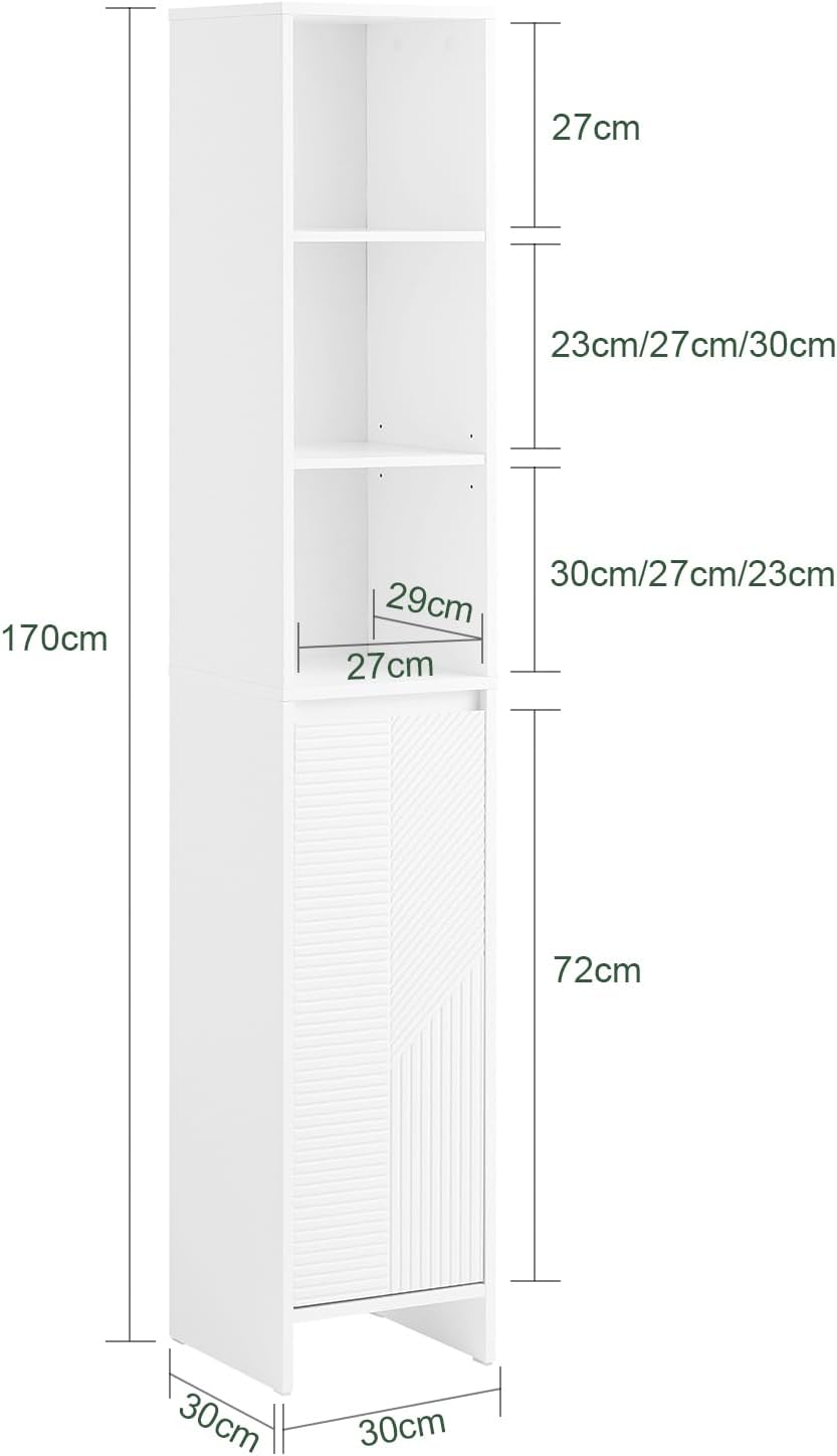 SoBuy Armoire - BZR158-W - MDF - Max. 21kg. - 30x30x170cm - Blanc