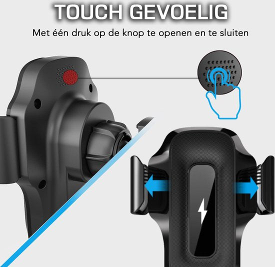Supports de téléphone Podec pour voiture - Avec ventouse - Chargeur sans fil 15W - Pour grille d'aération