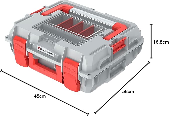 KISTENBERG Boîte à outils - KXCA454015-4C - 45 x 38 x 16,8 cm - Gris