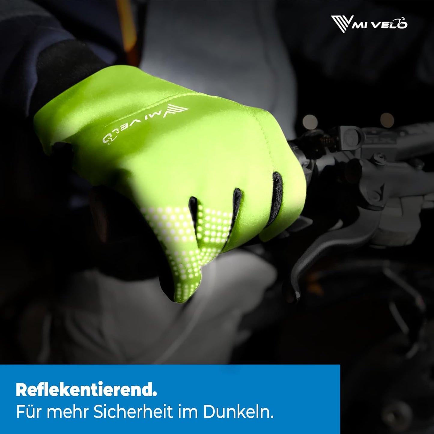 MIVELO Gants de cyclisme VELORIDER - Coupe-vent et imperméable - Grip ferme - Jaune - Taille XXL