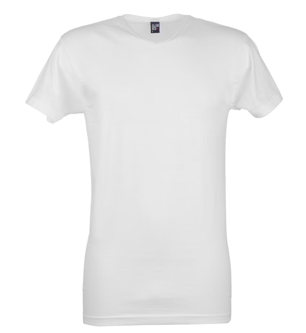 Alan Red Vermont T-shirt hommes 4-pack - Taille S - Blanc - Col en V - Coupe régulière